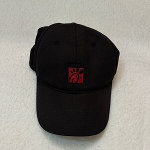 Worn Black Chick-Fil-A Hat with Red Emblem
